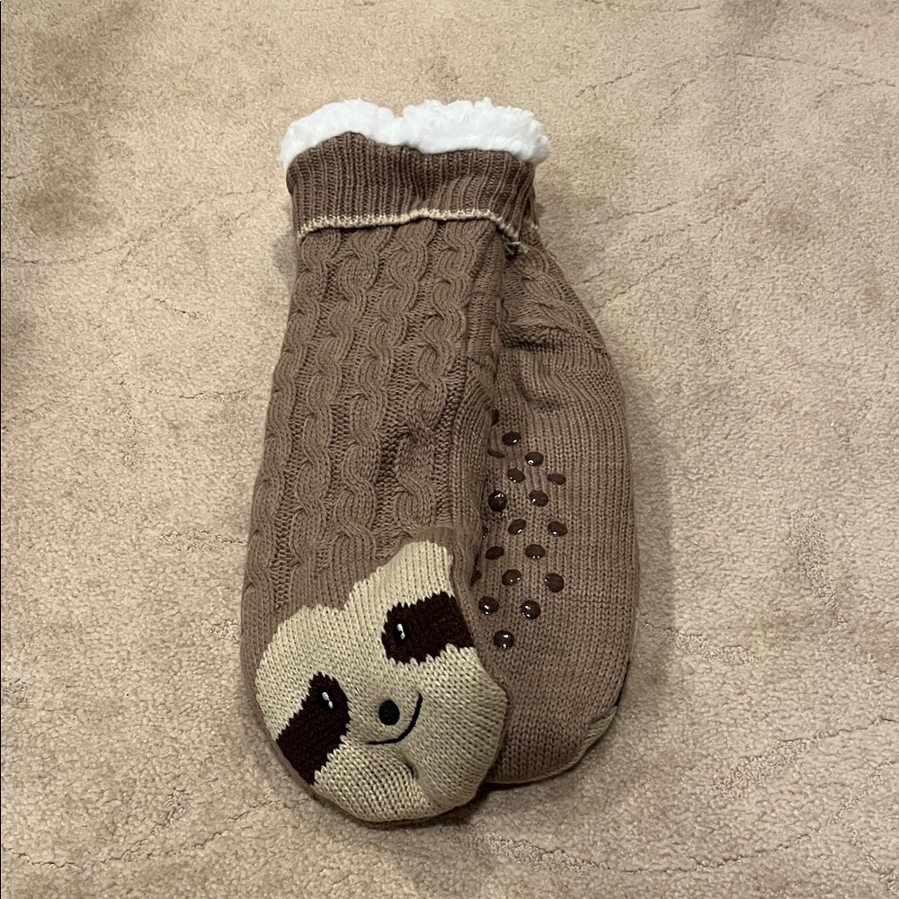Brown Sloth Knit Mittens